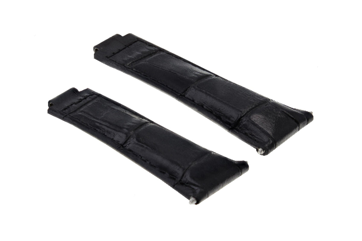 LEATHER WATCHBAND STRAP FOR ROLEX DAYTONA 16518 16519 116520 116523 MEDIUM BLACK