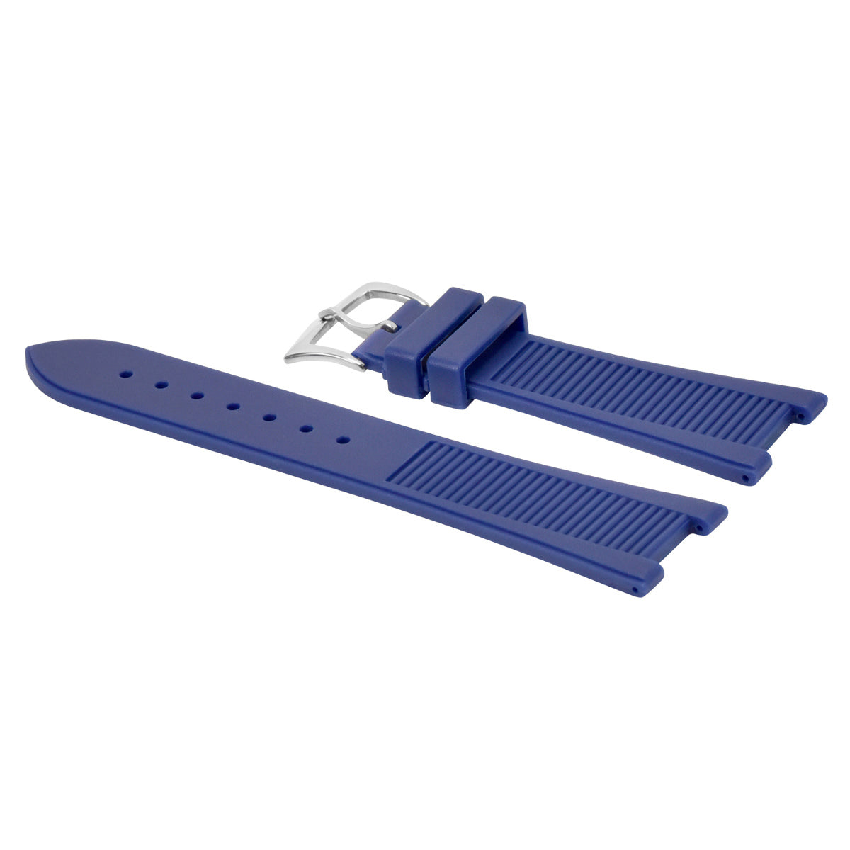 25 x 18 RUBBER WATCH STRAP BAND FOR PATEK PHILLIPE NAUTILUS 5712G/R/A,5980R BLUE