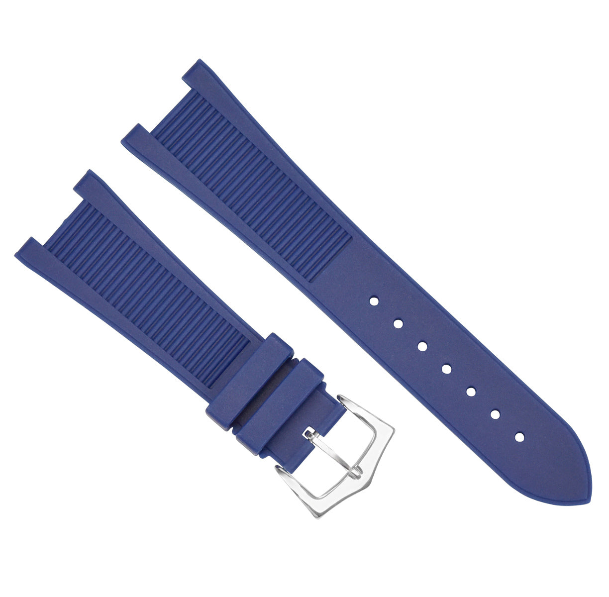 25 x 18 RUBBER WATCH STRAP BAND FOR PATEK PHILLIPE NAUTILUS 5712G/R/A,5980R BLUE