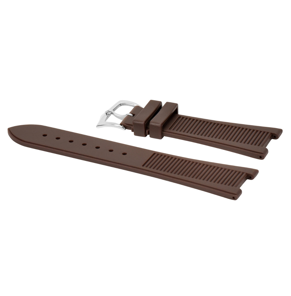 25 x 18 RUBBER WATCH STRAP BAND FOR PATEK PHILLIP NAUTILUS 5712G/R/A,5980R BROWN