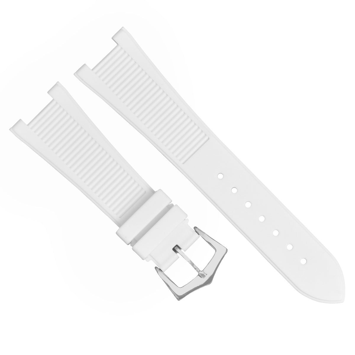 25 x 18 RUBBER WATCH STRAP BAND FOR PATEK PHILLIP NAUTILUS 5712G/R/A,5980R WHITE