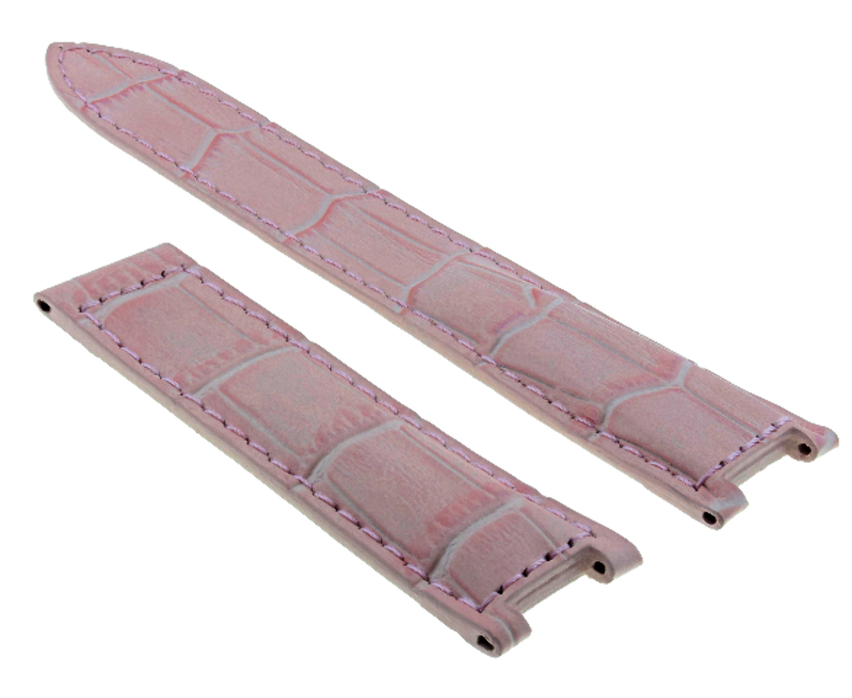 LEATHER WATCH BAND STRAP FOR CARTIER PASHA 2308 2324 2377 2475 WATCH 18MM PINK