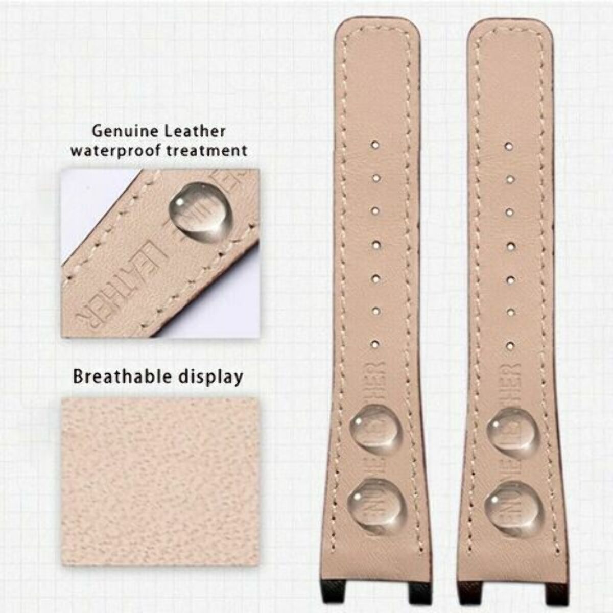 LEATHER WATCH BAND STRAP FOR CARTIER PASHA 2308 2324 2377 2475 WATCH 18MM PINK