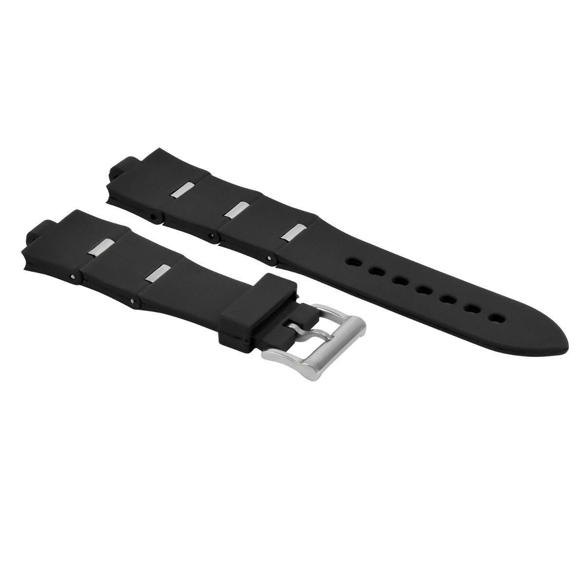 8/25MM BLACK SILICONE RUBBER WATCH BAND BRACELET FITS FOR BVLGARI DIAGONO TOP QY