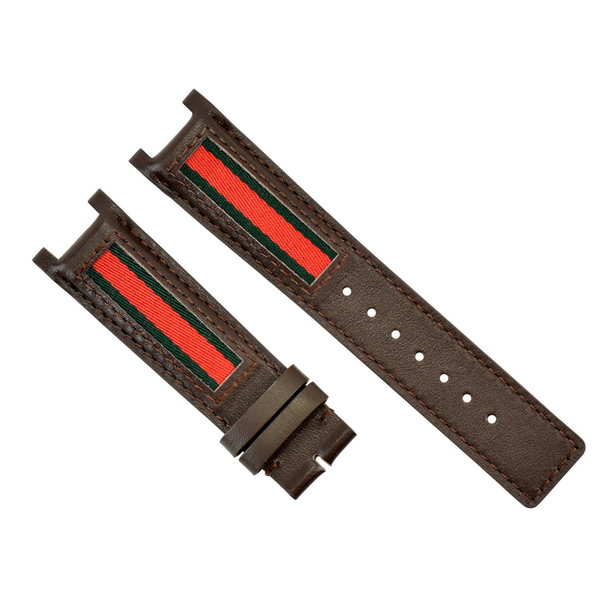 22MM REPLACMENT LEATHER WATCH STRAP BAND FOR GUCCI YA13309 WATCH BROWN