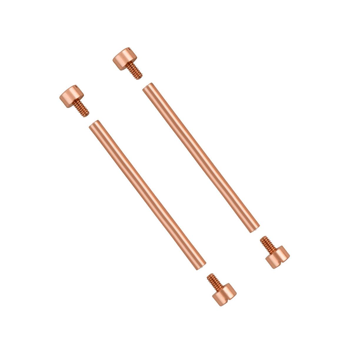 2 + 4 SCREW & TUBE (PINS) IN 27MM WATCH STRAP  ROSE GOLD