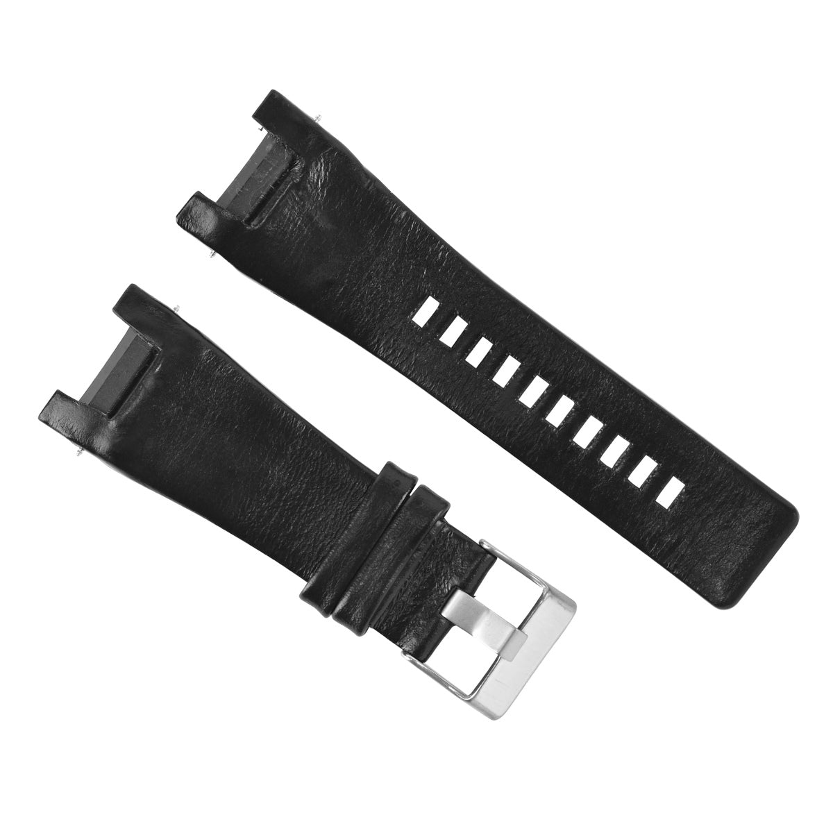 32MM NOTCHED LEATHER WATCH BAND STRAP FOR DIESEL DZ1216 DZ1273 DZ4246 WATCH BLACK