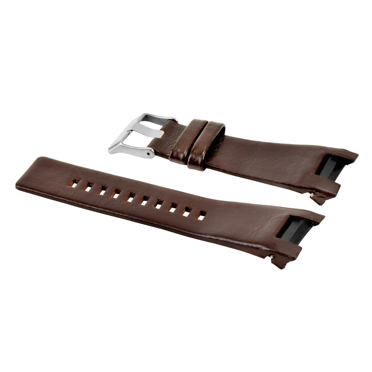 32MM NOTCHED LEATHER WATCH BAND STRAP FOR DIESEL DZ1216 DZ1273 DZ4246 WATCH BROWN