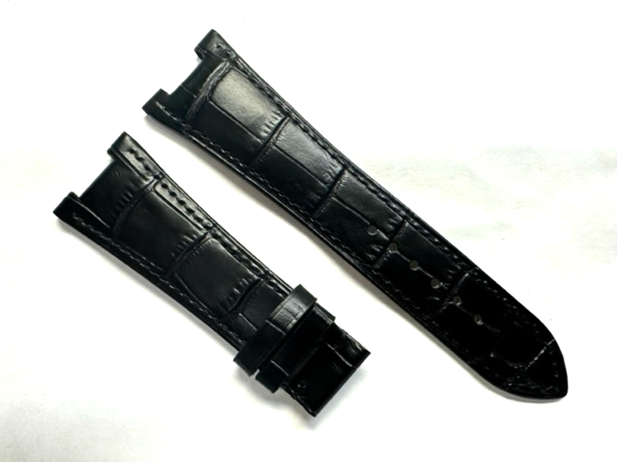 25X18MM LEATHER WATCH BAND STRAP FOR PATEK PHILLIPE NAUTILUS 5711/5712G  BLACK