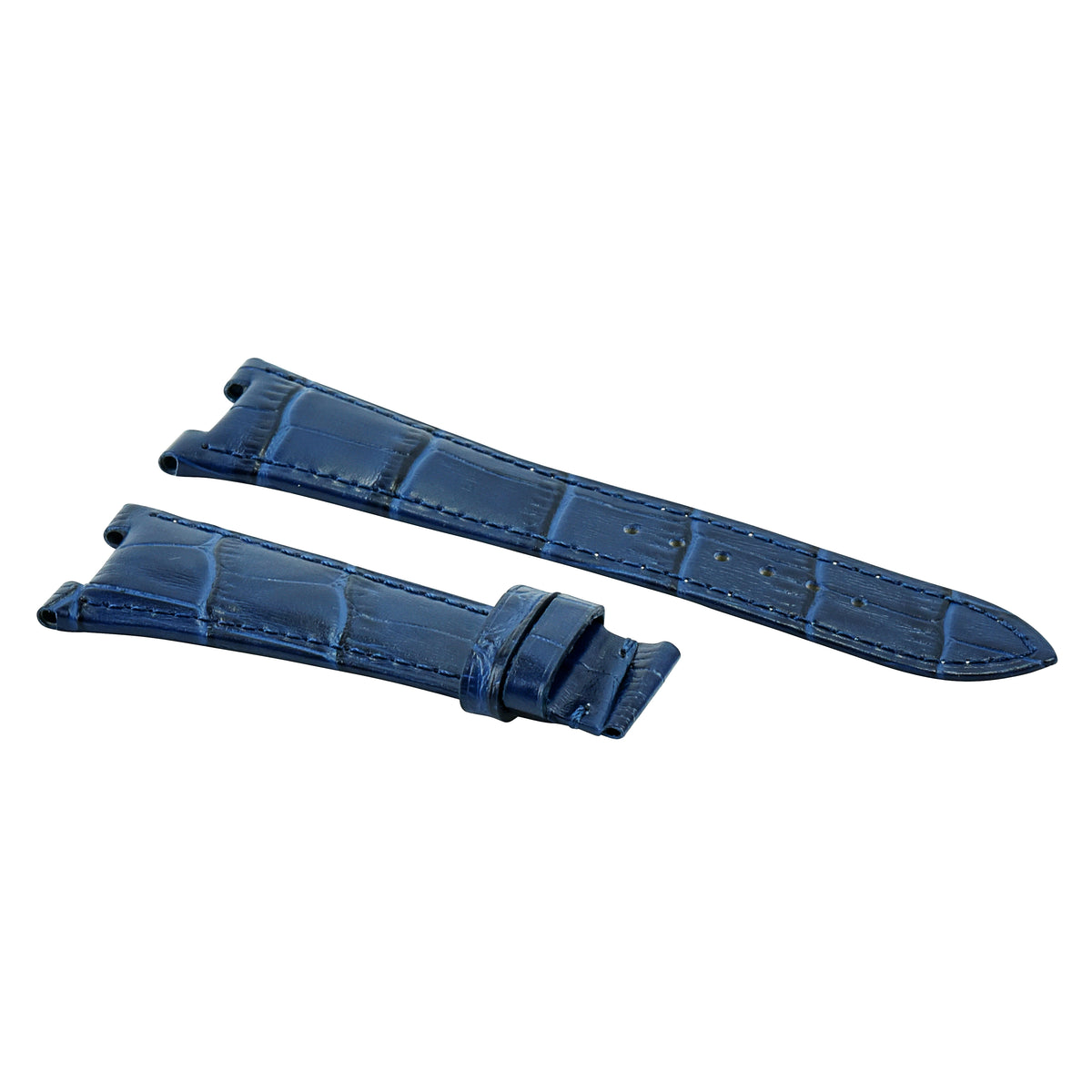 25X18MM Leather Watch Band Strap for Patek Phillipe Nautilus 5711/5712G Blue