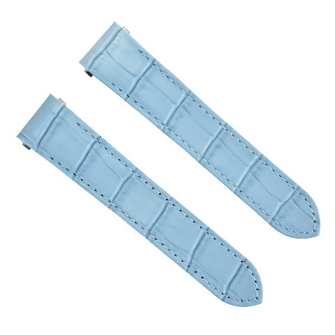 19MM LEATHER WATCH STRAP BAND FOR CARTIER ROADSTER 2510 2524 3312 RELEASE L/BLUE