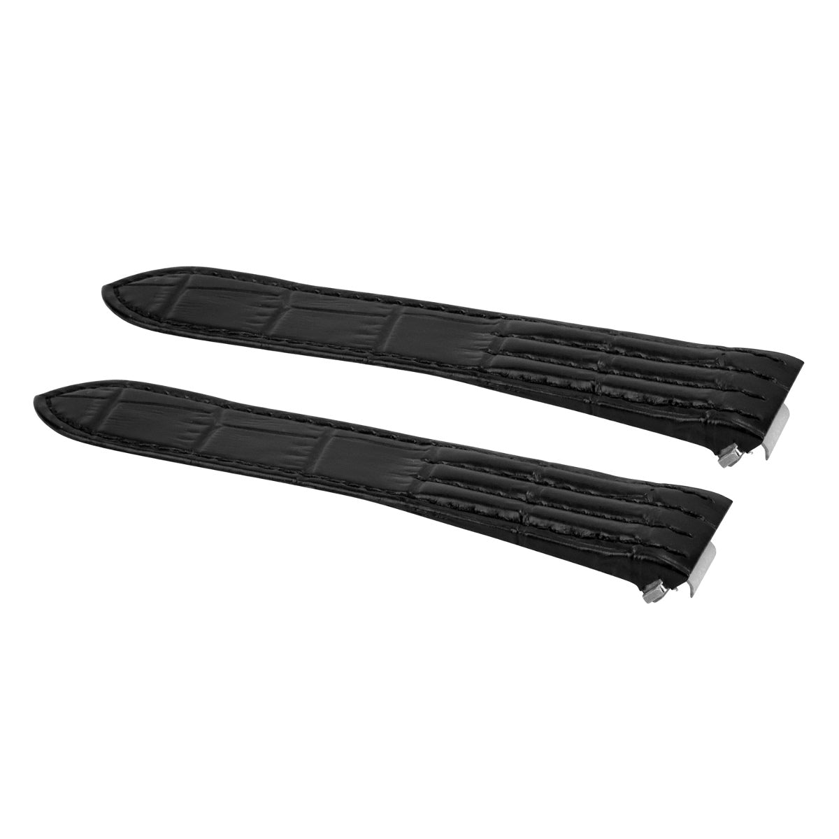 19MM LEATHER WATCH STRAP BAND FOR CARTIER ROADSTER 2510 2524 3312 RELEASE BLACK