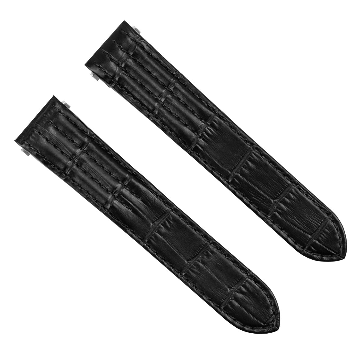 19MM LEATHER WATCH STRAP BAND FOR CARTIER ROADSTER 2510 2524 3312 RELEASE BLACK