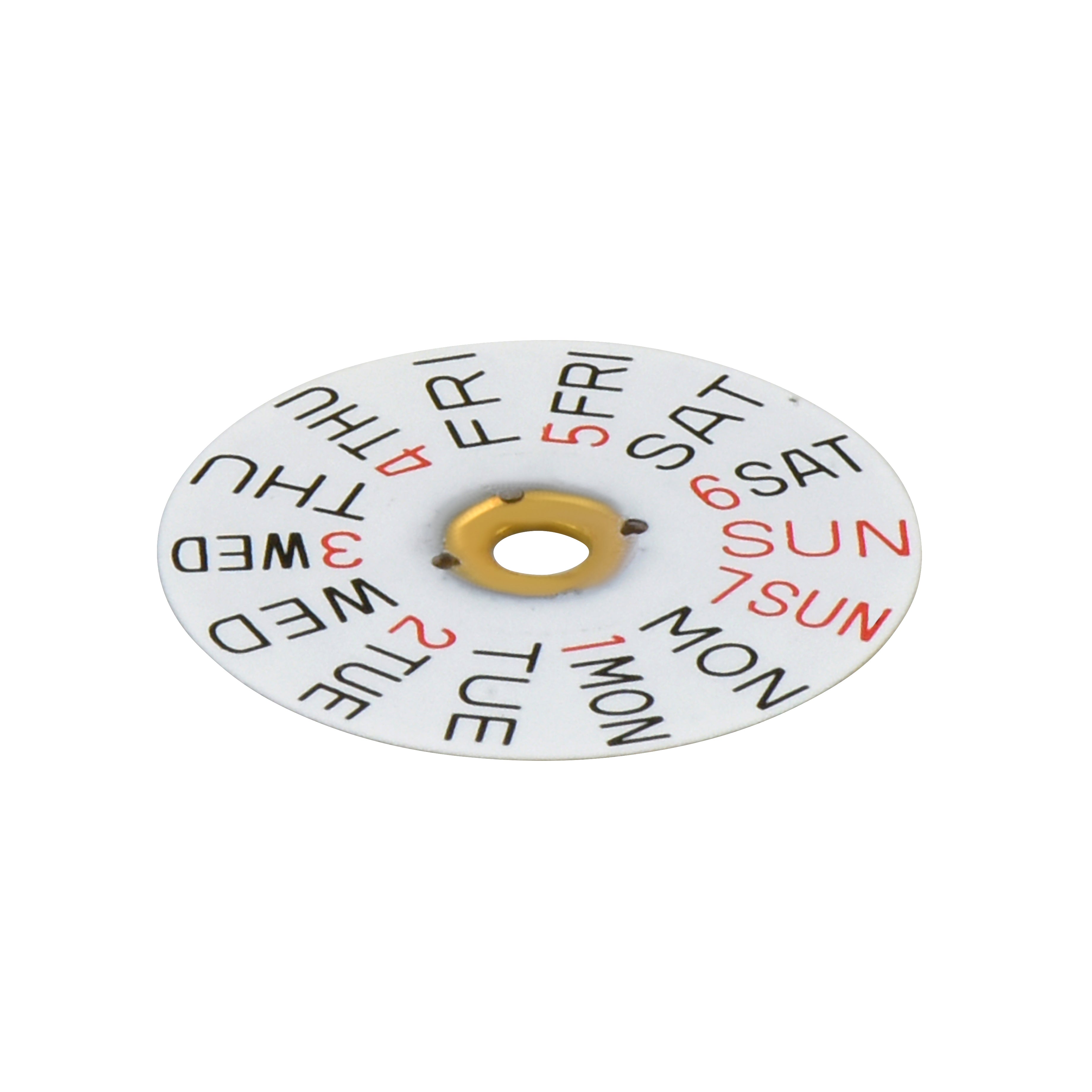 DAY DISC FOR SWISS MOVEMENT ETA 2836-2 2846 2878 WATCH WHITE/RED @ 3 O'CLOCK