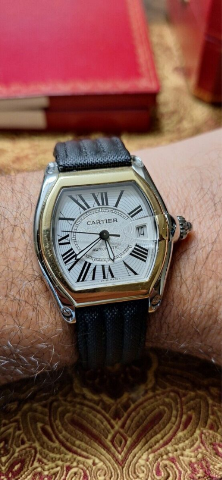 19-20MM LEATHER STRAP FOR CARTIER ROADSTER QUICK RELEASE ( SMOOTH WITH BUMPS )