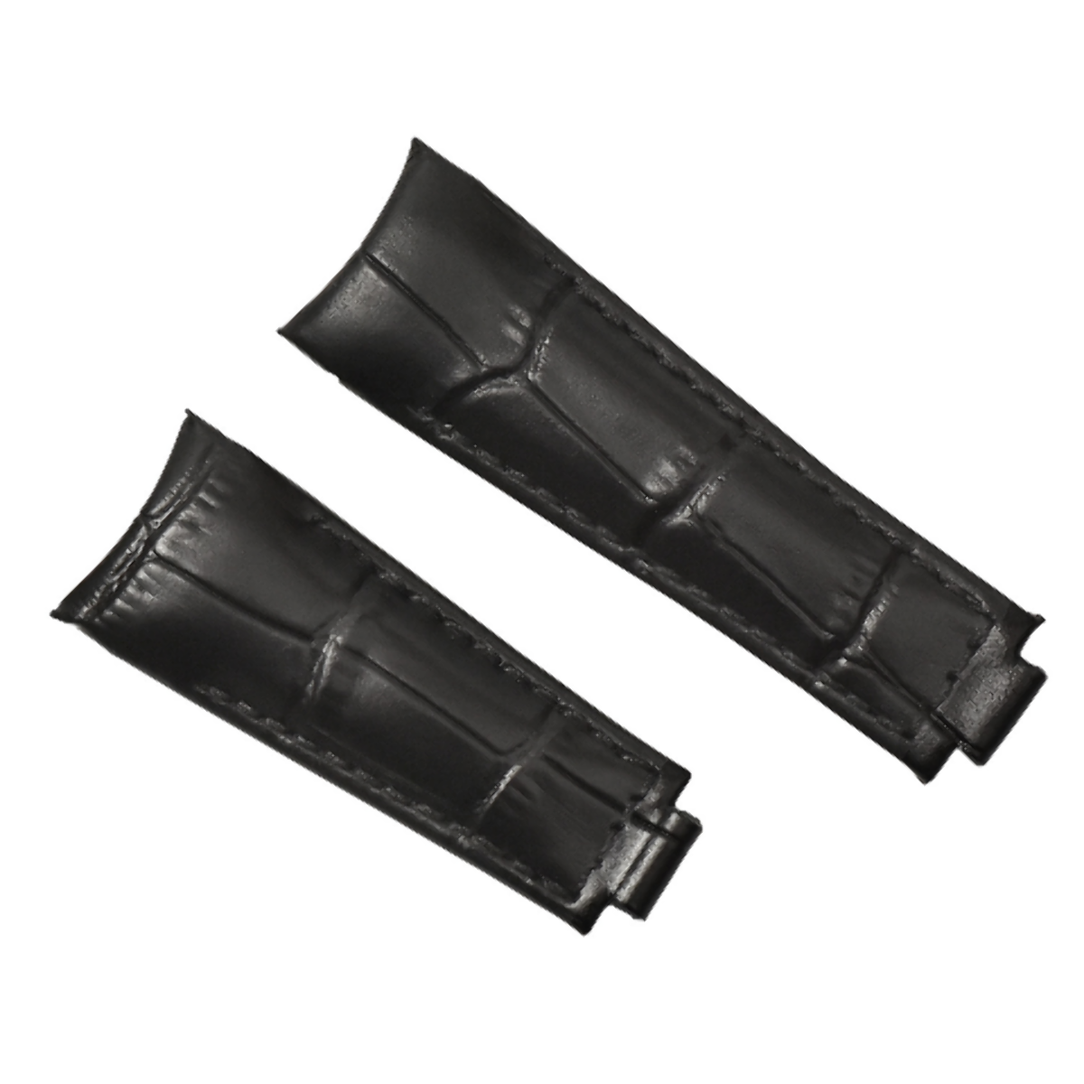 20MM CURVED LEATHER STRAP BAND FOR ROLEX DAYTONA 16518 16519 116518 116519 BLACK