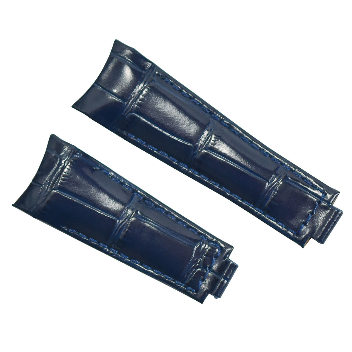 20MM LEATHER WATCH BAND STRAP FOR ROLEX DAYTONA DATEJUST PRESIDENT 16518 16520, Dark Blue