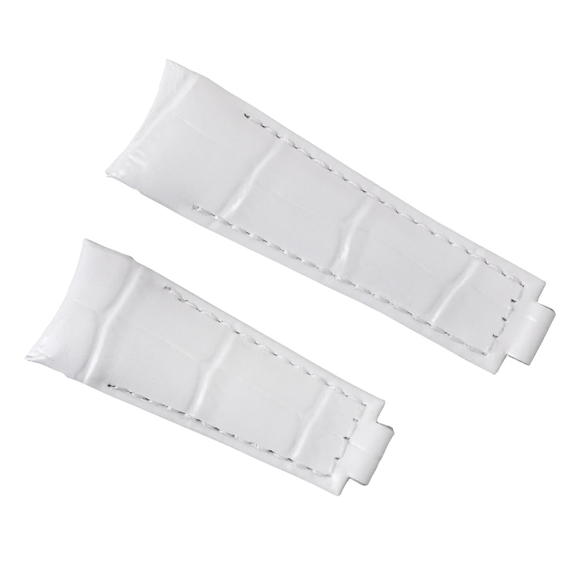 20MM LEATHER WATCH BAND STRAP FOR ROLEX DAYTONA DATEJUST PRESIDENT 16518 16520, White