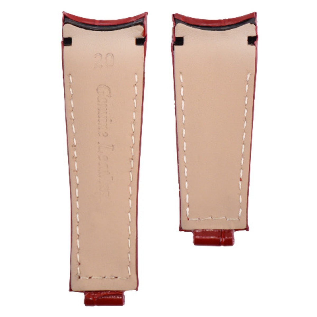 20MM CURVED LEATHER STRAP BAND FOR ROLEX DAYTONA 16518 16519 116518 116519 RED