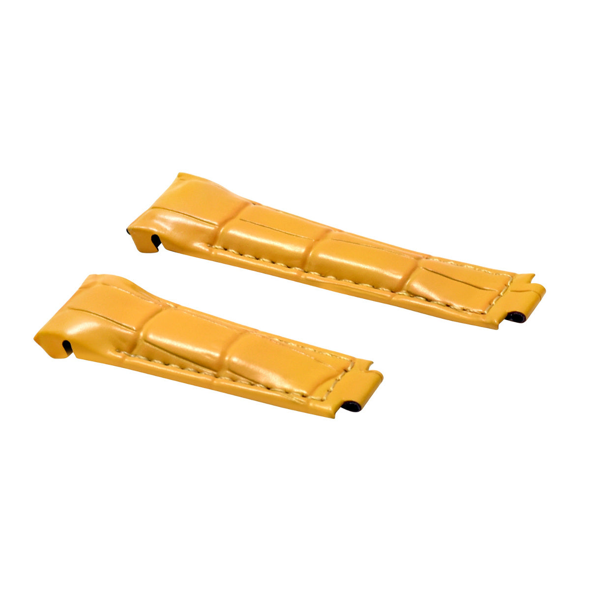 20MM LEATHER WATCH BAND STRAP FOR ROLEX DAYTONA DATEJUST PRESIDENT 16518 16520, Yellow, view 3