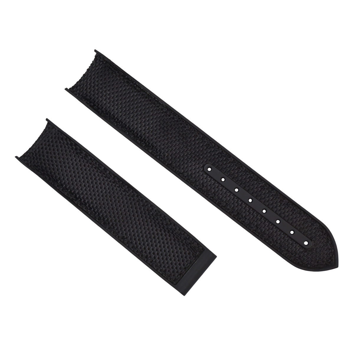NYLON RUBBER WATCH BAND STRAP FOR OMEGA  SEAMASTER 300 PLANET OCEAN 600M BLACK