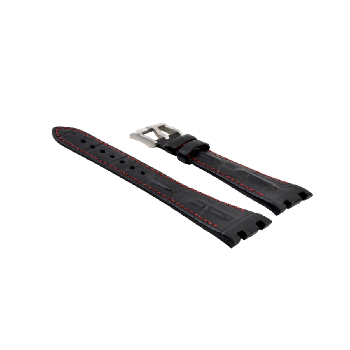 28MM LEATHER WATCH STRAP BAND FOR AP 42MM AUDEMARS PIGUET ROO BLACK RED