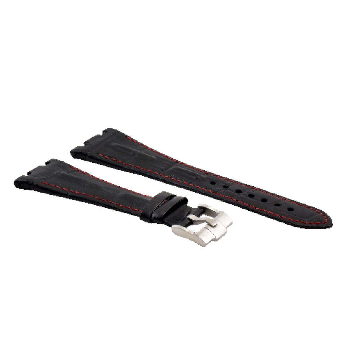 28MM LEATHER WATCH STRAP BAND FOR AP 42MM AUDEMARS PIGUET ROO BLACK RED