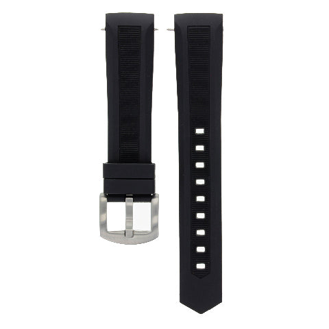 20MM RUBBER WATCH STRAP BAND FOR TAG HEUER FORMULA F1 AQUARACER CURVED END BLACK