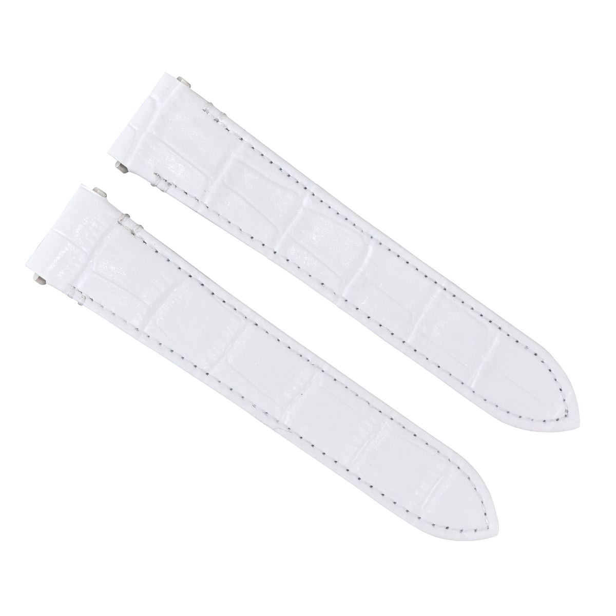 21MM LEATHER WATCH BAND STRAP FOR CARTIER SANTOS WSSA0018 QUICK RELEASE, White