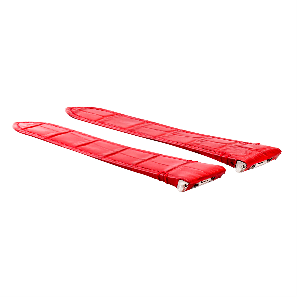21MM LEATHER WATCH BAND STRAP FOR CARTIER SANTOS WSSA0018 QUICK RELEASE, Red, view 2