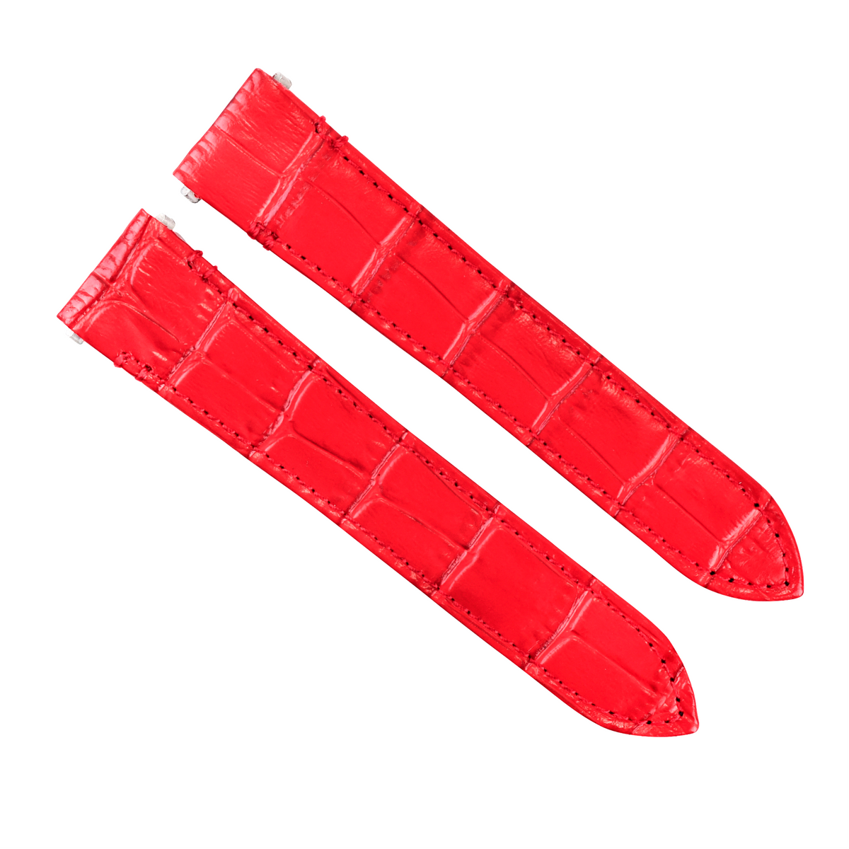 21MM LEATHER WATCH BAND STRAP FOR CARTIER SANTOS WSSA0018 QUICK RELEASE, Red