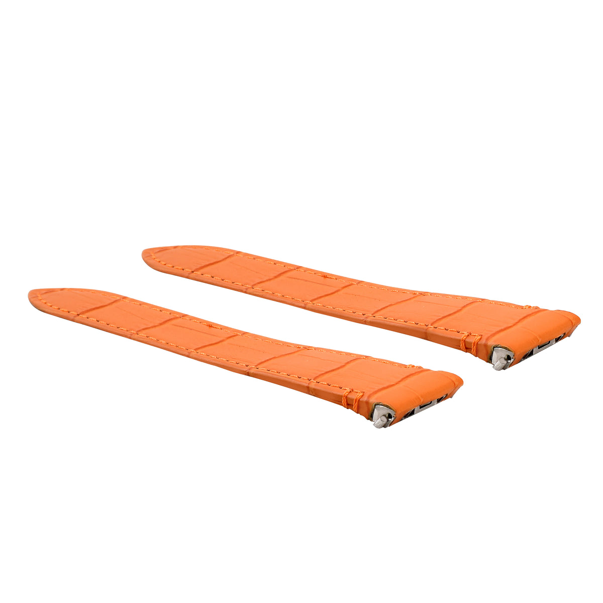 21MM LEATHER WATCH BAND STRAP FOR CARTIER SANTOS WSSA0018 QUICK RELEASE, Orange, view 2
