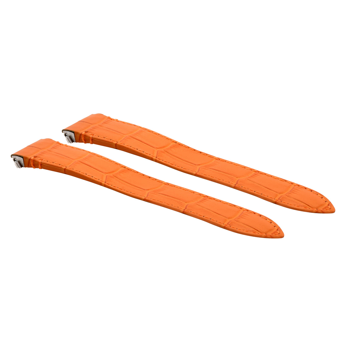21MM LEATHER WATCH BAND STRAP FOR CARTIER SANTOS WSSA0018 QUICK RELEASE, Orange, view 3