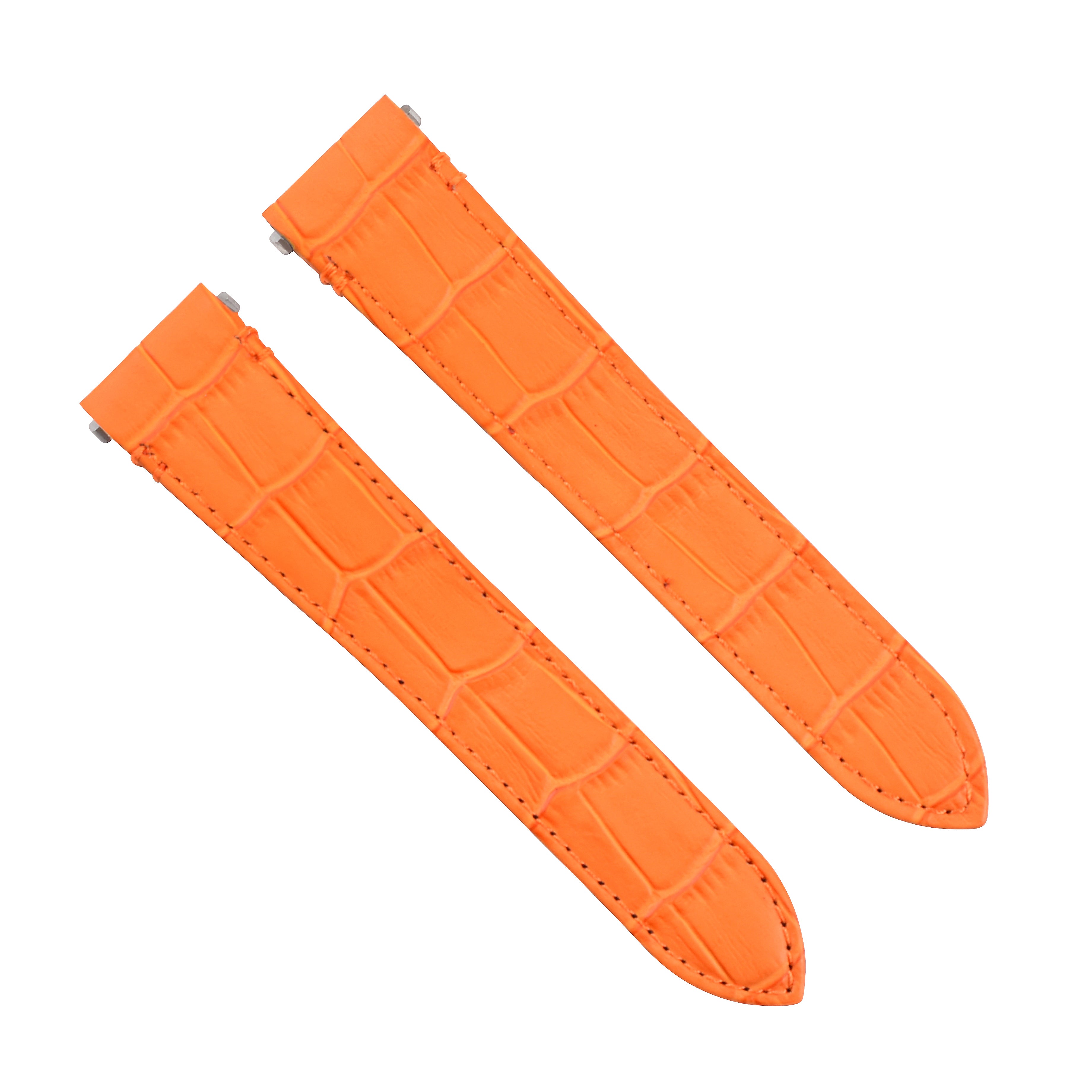 21MM LEATHER WATCH STRAP BAND FOR CARTIER SANTOS WSSA0018 QUICK RELEASE ORANGE