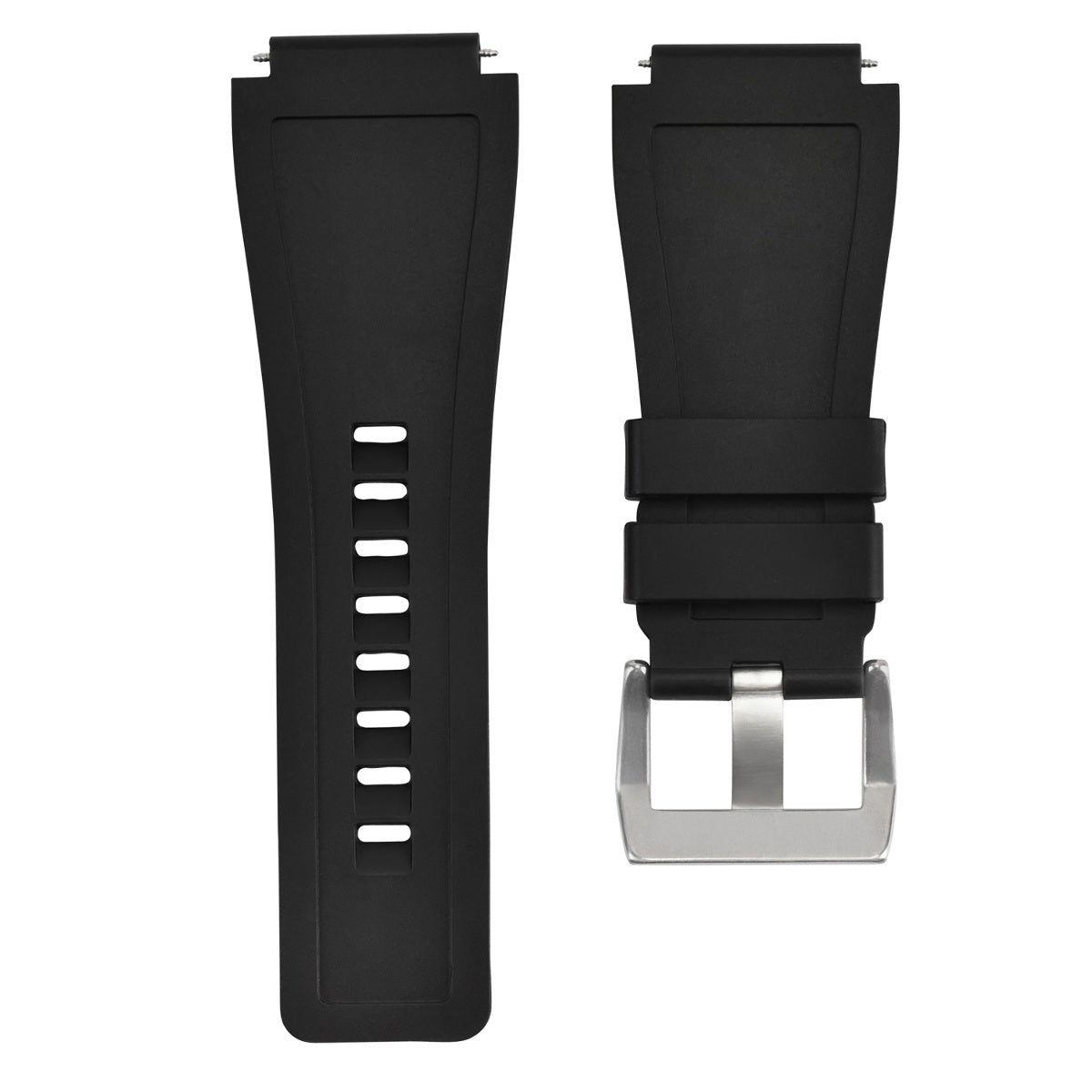 RUBBER WATCH BAND STRAP FOR BELL & ROSS BR-X1 BR-01 BR-03 24MM x 33MM BLACK