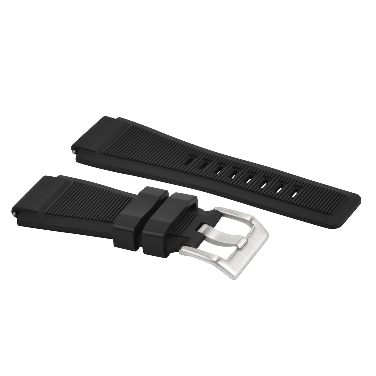 RUBBER WATCH BAND STRAP FOR BELL & ROSS BR-X1 BR-01 BR-03 24MM x 33MM BLACK