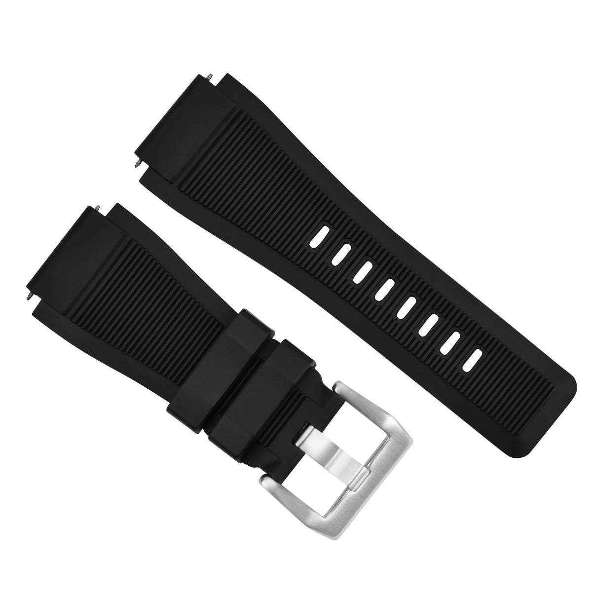 SILICONE RUBBER WATCH BAND STRAP FOR BELL & ROSS BR-X1 BR-01 BR-03 24MM BLACK