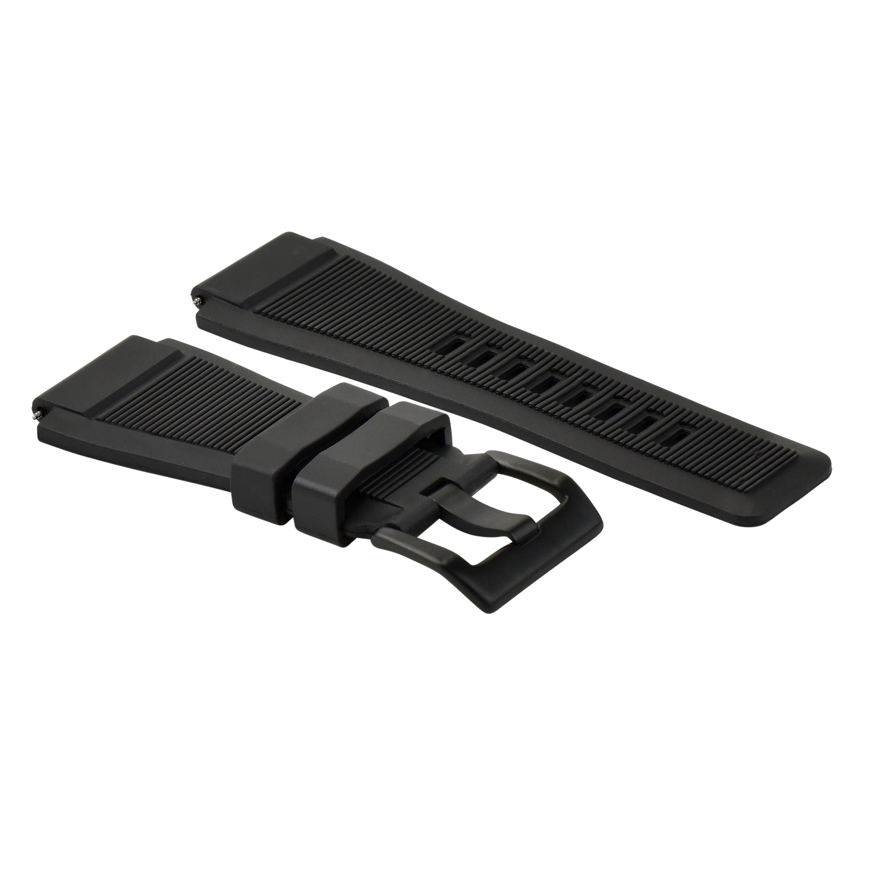 SILICONE RUBBER WATCH BAND STRAP FOR BELL & ROSS BR-X1 BR-01 BR-03 24MM BLACK