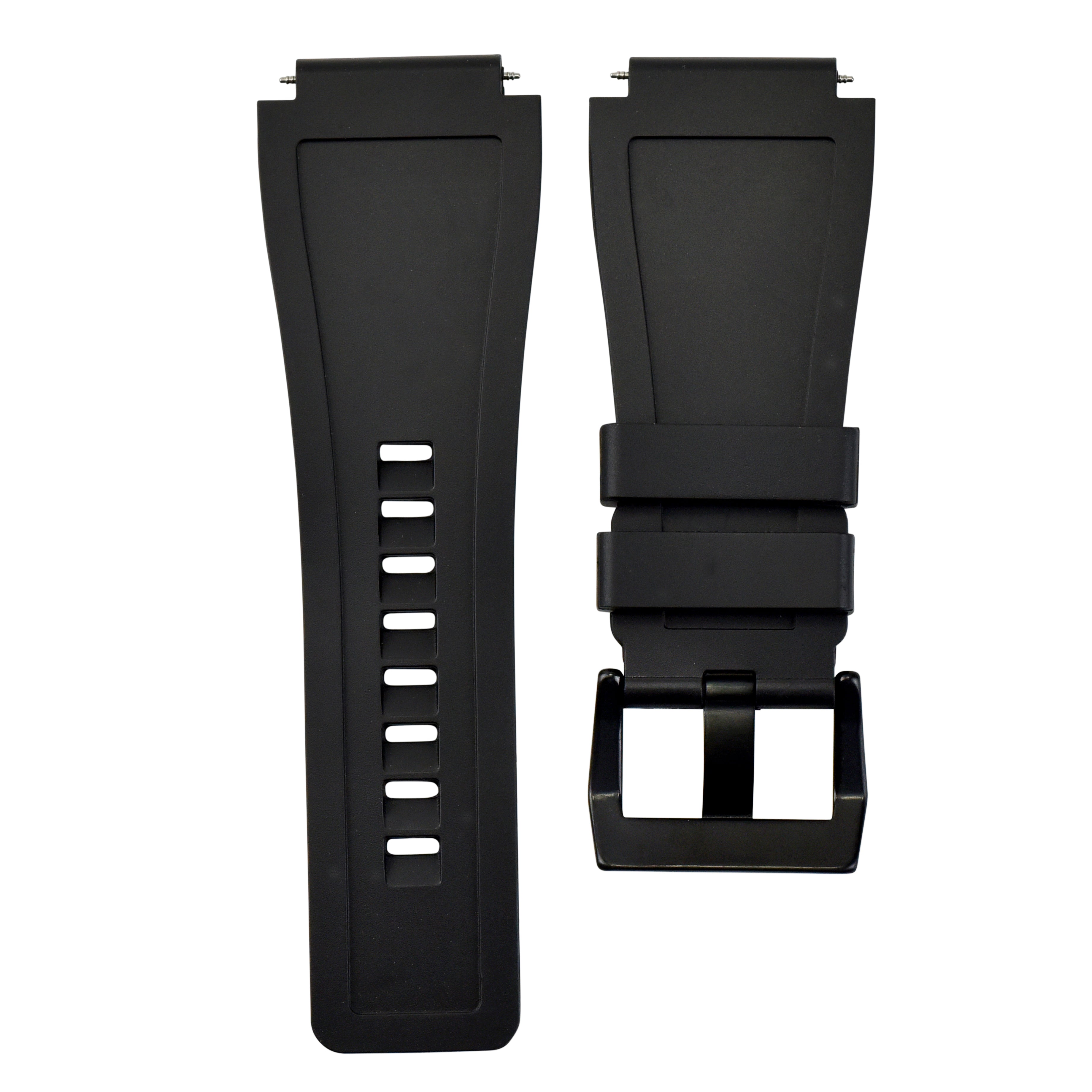 SILICONE RUBBER WATCH BAND STRAP FOR BELL & ROSS BR-X1 BR-01 BR-03 24MM BLACK