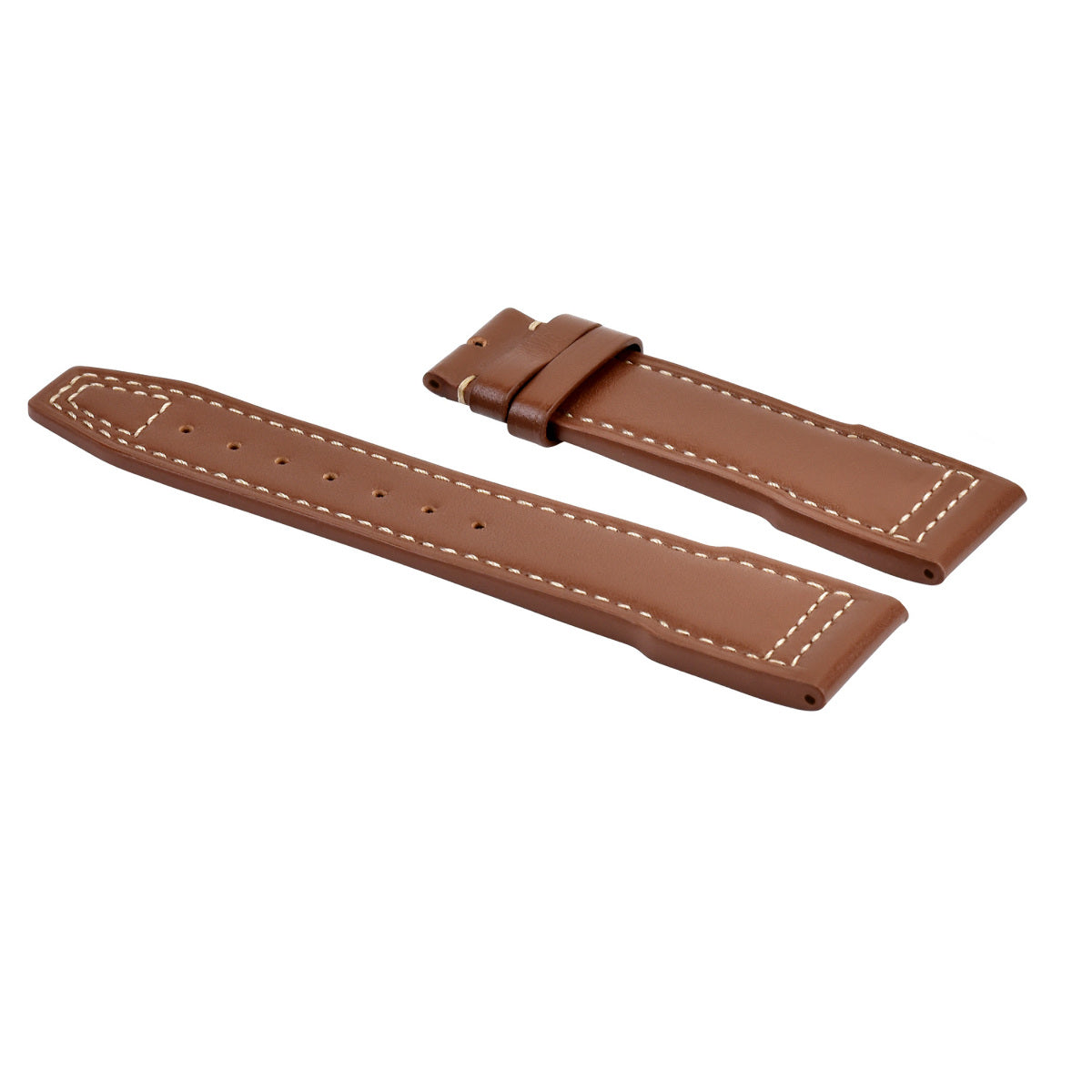 21MM LEATHER WATCH STRAP BAND DEPLOY CLASP FOR IWC PILOT PORTUGUESE WATCH BROWN