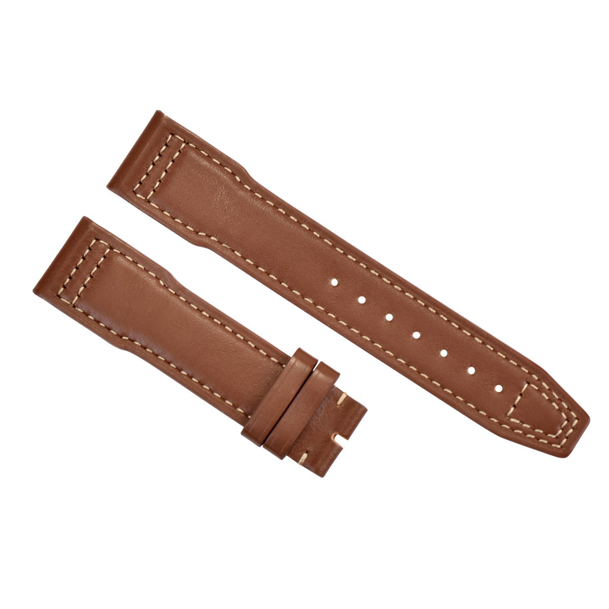 21MM LEATHER WATCH STRAP BAND DEPLOY CLASP FOR IWC PILOT PORTUGUESE WATCH BROWN