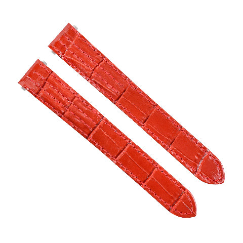 15MM Leather Watch Strap Band for Lady Cartier Roadster 2675 2723 Quick Rel Red