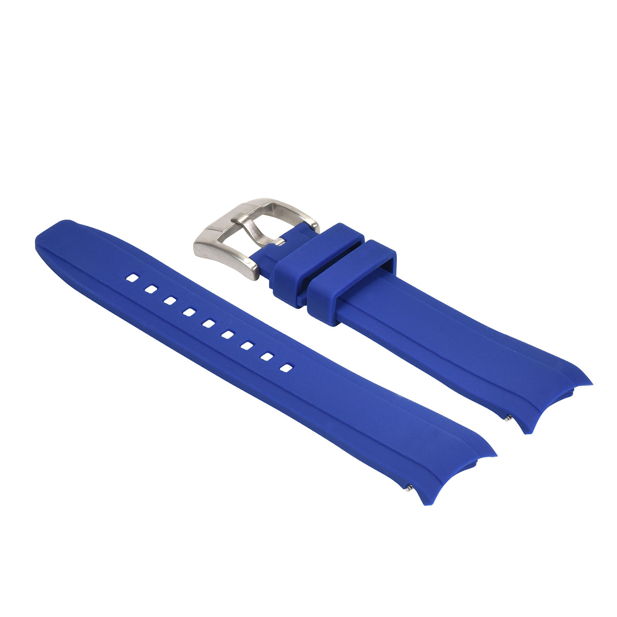 20MM CURVED RUBBER WATCH BAND STRAP FOR ROLEX DAYTONA DATEJUST SUBMARINER BLUE