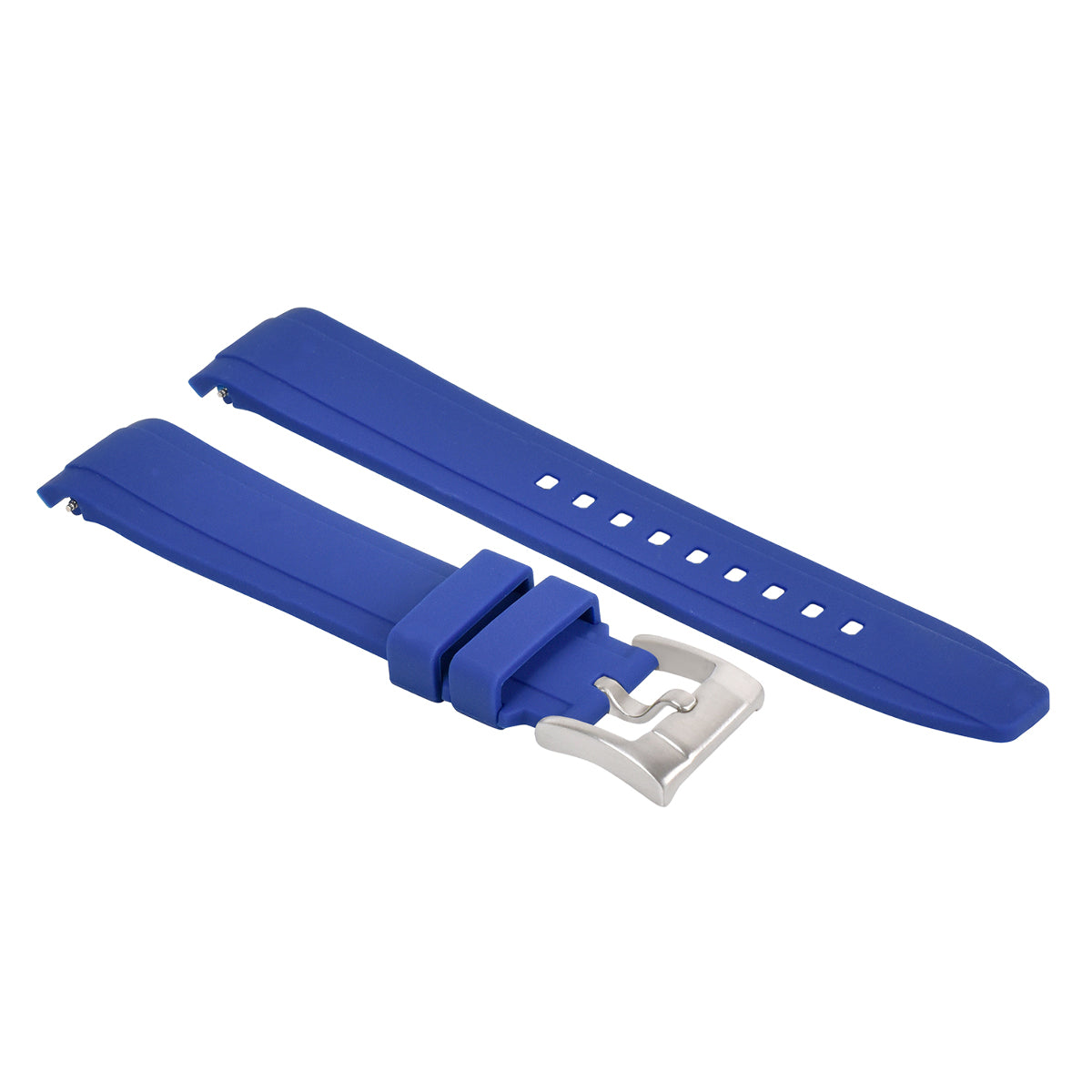 20MM CURVED RUBBER WATCH BAND STRAP FOR ROLEX DAYTONA DATEJUST SUBMARINER BLUE