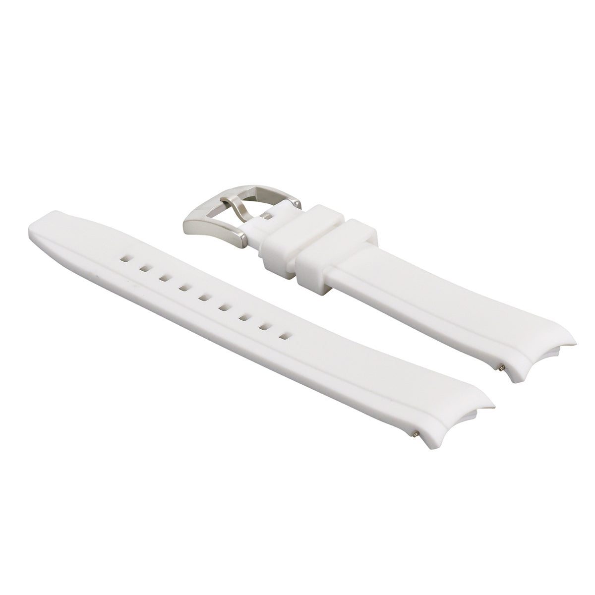 20MM CURVED RUBBER WATCH BAND STRAP FOR ROLEX DAYTONA DATEJUST SUBMARINER WHITE