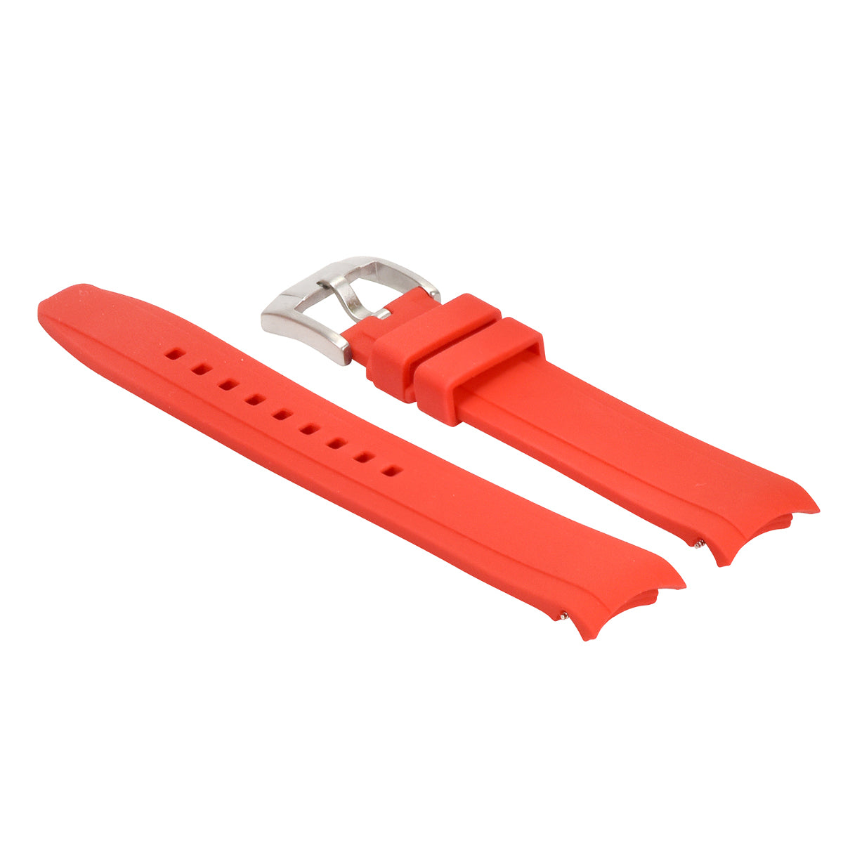 20MM CURVED RUBBER WATCH BAND STRAP FOR ROLEX DAYTONA DATEJUST SUBMARINER RED