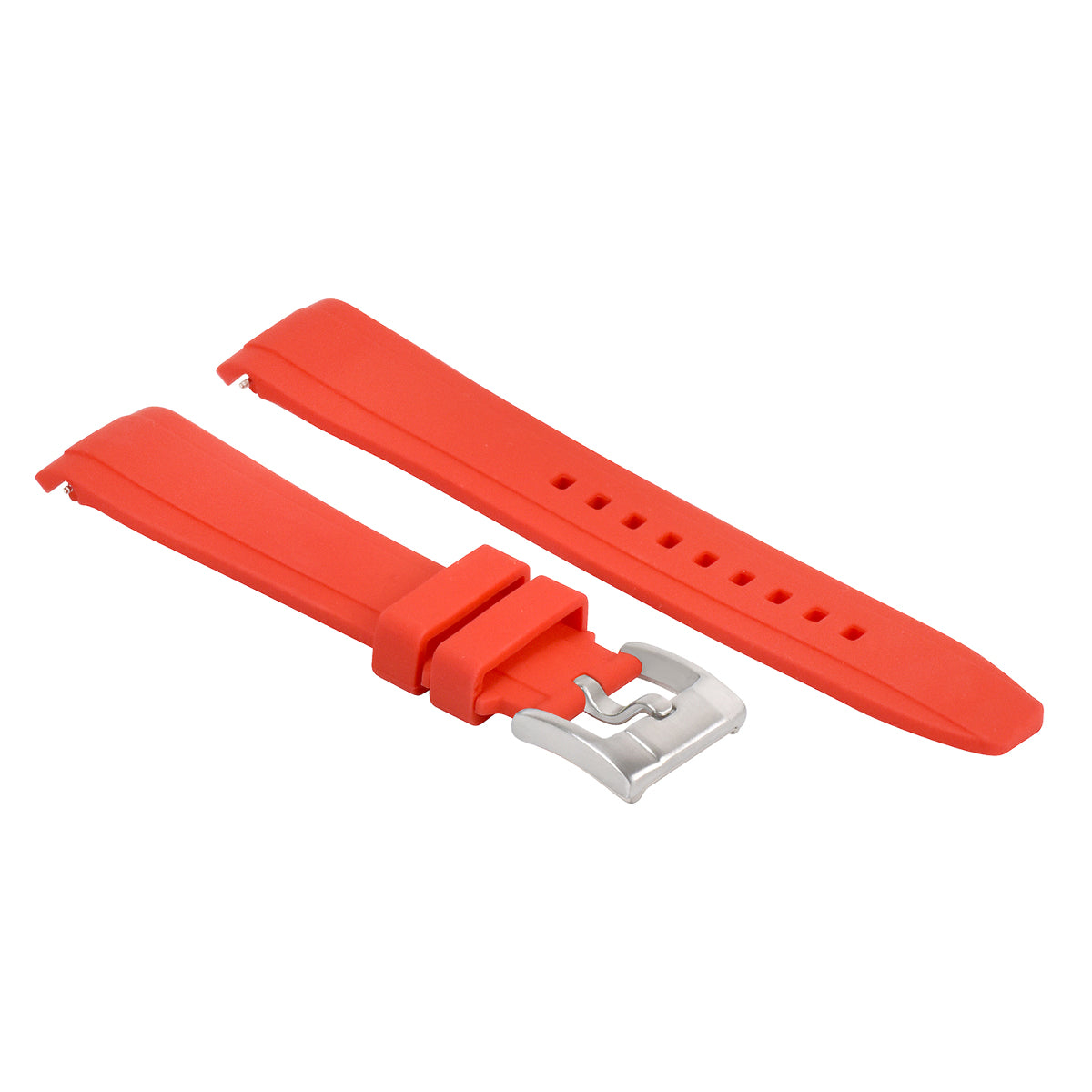 20MM CURVED RUBBER WATCH BAND STRAP FOR ROLEX DAYTONA DATEJUST SUBMARINER RED