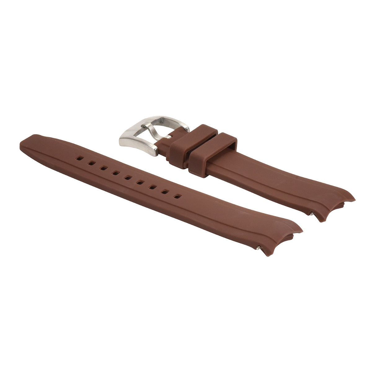 21MM RUBBER WATCH BAND STRAP FOR ROLEX DATEJUST 41, DAY DATE 2, DEEP SEA BROWN