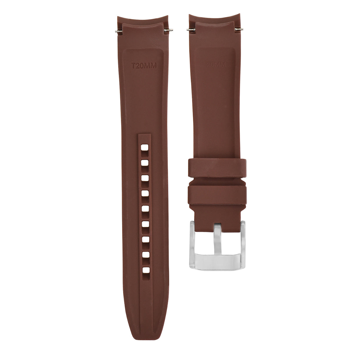 21MM RUBBER WATCH BAND STRAP FOR ROLEX DATEJUST 41, DAY DATE 2, DEEP SEA BROWN