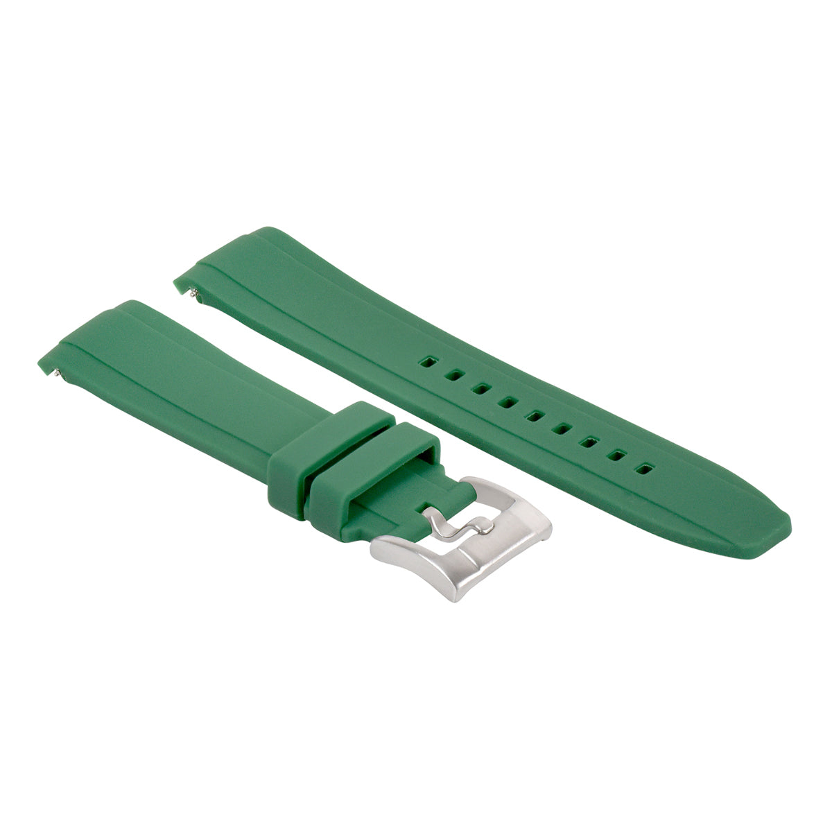 21MM RUBBER WATCH BAND STRAP FOR ROLEX DATEJUST 41, DAY DATE 2, DEEP SEA GREEN